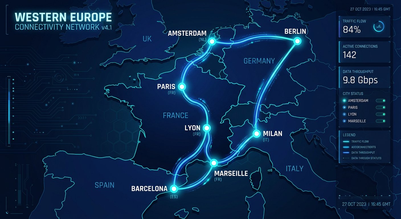 Carte de couverture France et Europe - Réseau Auto Prestigee